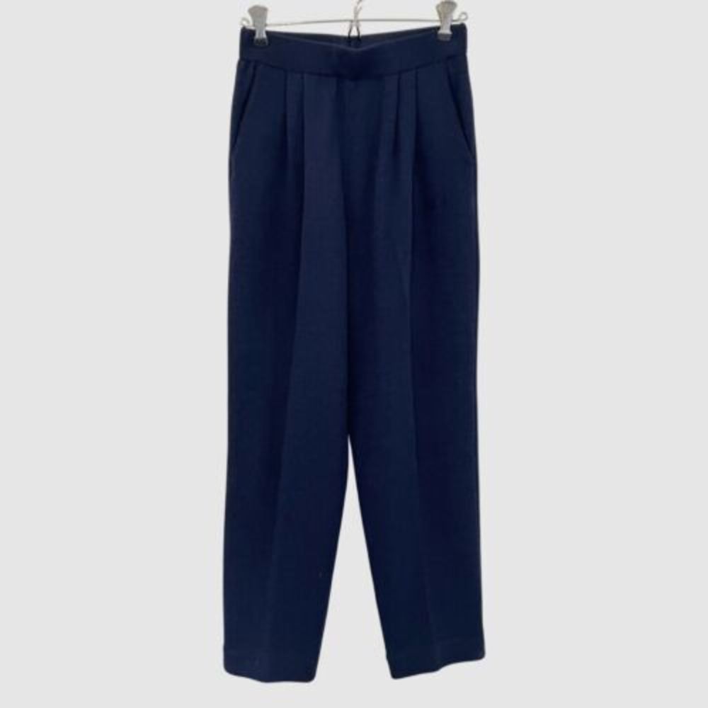 St. John Dark Navy Knit High Waist Classic Fit Pans US4